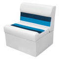 Wise Wise 8WD95-1008 Deluxe 27" Pontoon Bench and Base - White/Navy/Blue 8WD95-1008